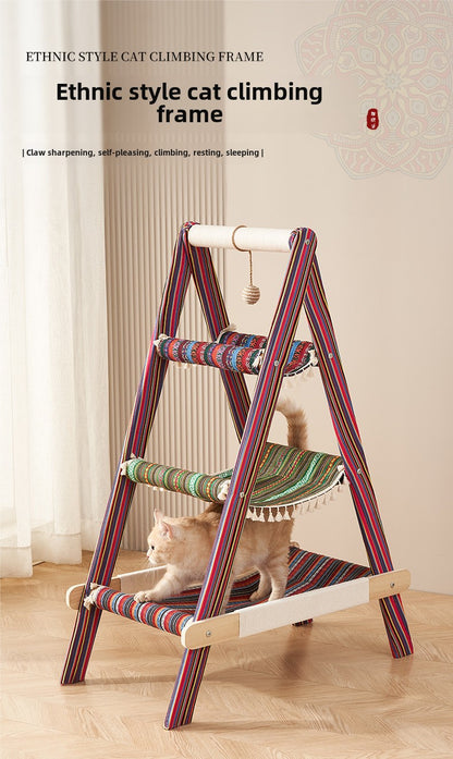 Cat climbing frame cat litter integrated household big cat special cat frame cat hammock multi-cat available cat scratching board universal in all seasons