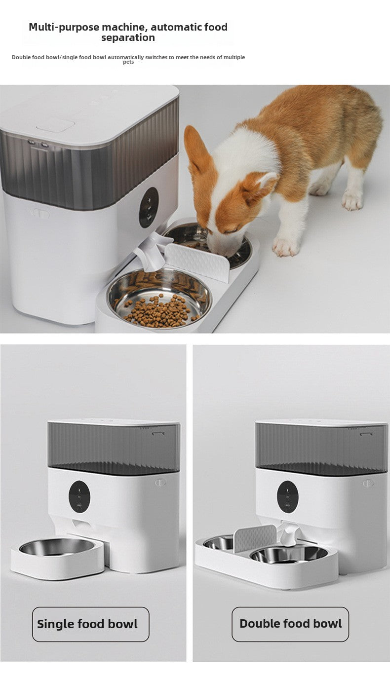 pet feeder smart Pet Dog Feeder Double Bowl Automatic 5 Liters WiFi Edition Video Adjustable Dog Food