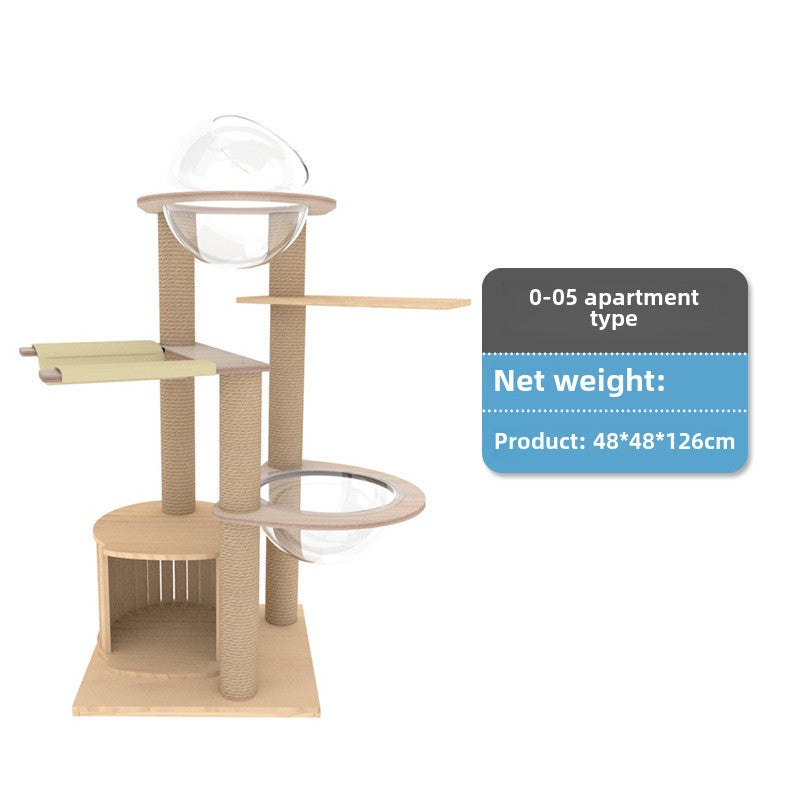 Large cat climbing frame cat frame solid wood cat tree space capsule cat nest cat rack jumping platform integrated