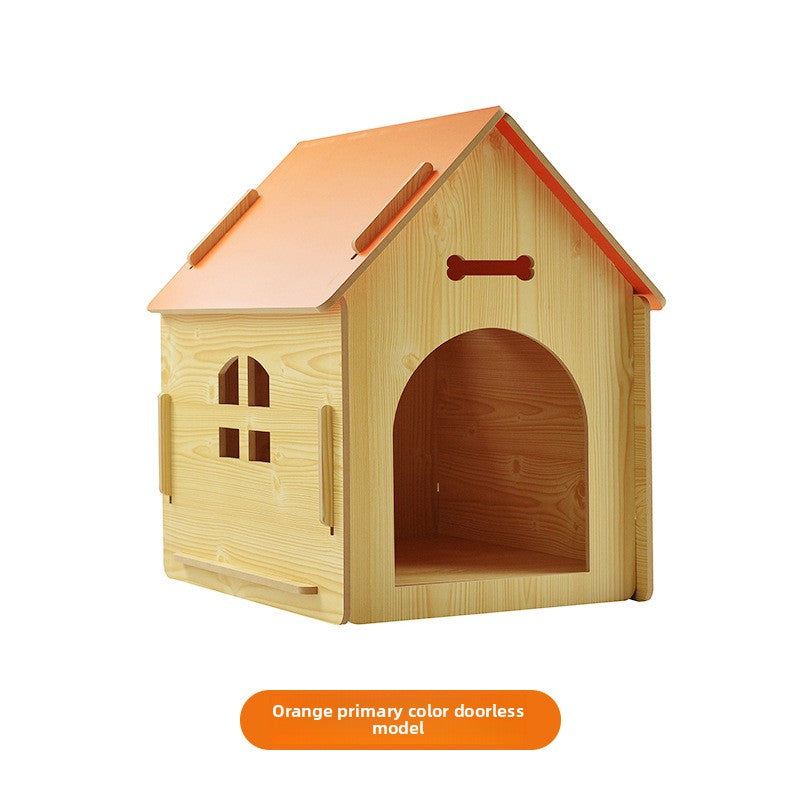 Wholesale Pet Log House Four Seasons Common Kennel Closed Dog Cage Kennel Indoor Small Dog Puppy House Outdoor Cat Nest