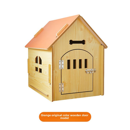 Wholesale Pet Log House Four Seasons Common Kennel Closed Dog Cage Kennel Indoor Small Dog Puppy House Outdoor Cat Nest