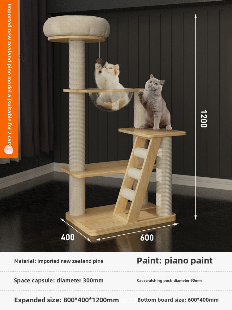 Large solid wood cat climbing frame cat nest simple and integrated four-season universal cat shelf cat jumping platform cat scratching board cat supplies