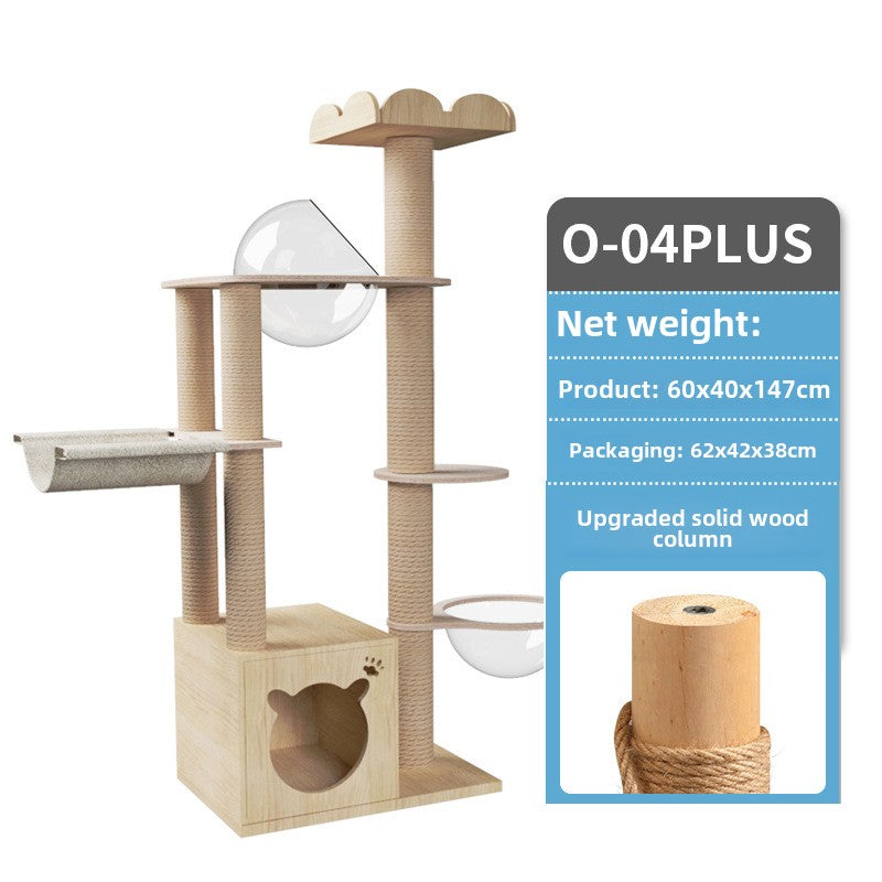 Large cat climbing frame cat frame solid wood cat tree space capsule cat nest cat rack jumping platform integrated