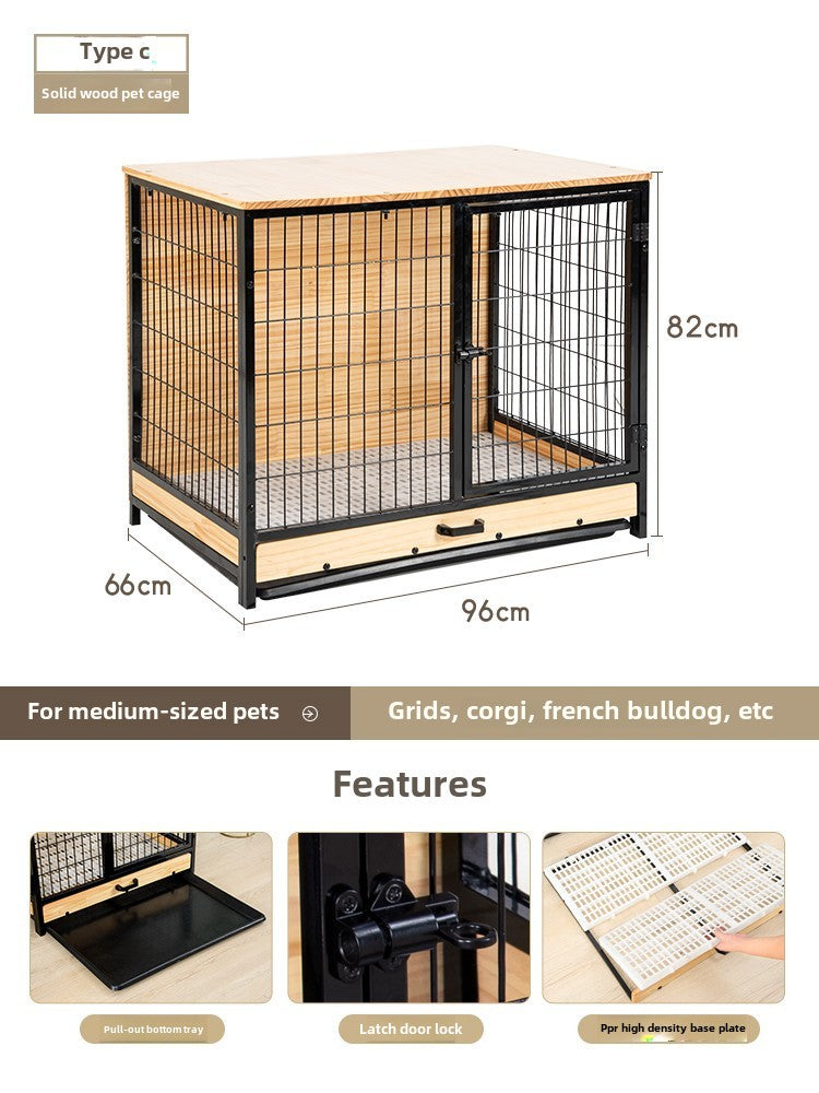 cattery Dog villa Dog cage Medium-sized dog Large dog Household indoor Stainless steel Small dog kennel with toilet