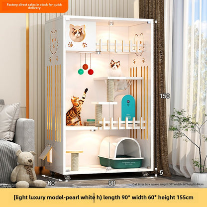 Cat cage Solid wood household indoor cat nest Cat house Large free space Cat house Cat house Cat cabinet Cat villa