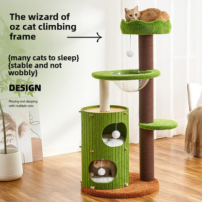 Cat climbing frame covers a small felt cat tree cat nest integrated four-season universal cat scratching column space capsule multi-cat family