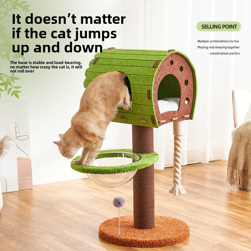 Cat climbing frame covers a small felt cat tree cat nest integrated four-season universal cat scratching column space capsule multi-cat family