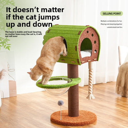 Cat climbing frame covers a small felt cat tree cat nest integrated four-season universal cat scratching column space capsule multi-cat family
