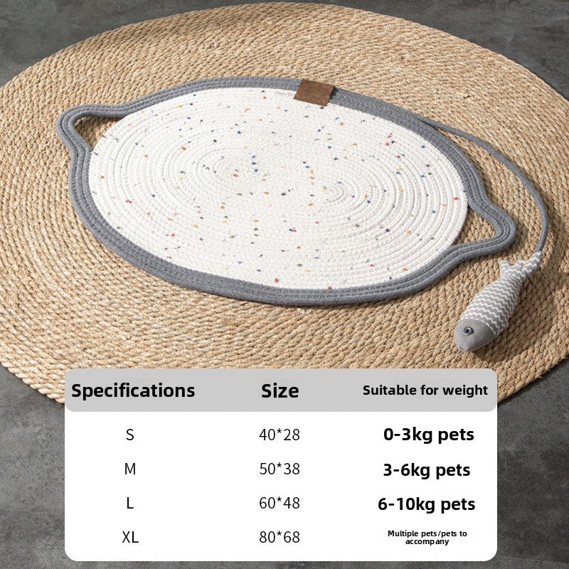 Summer Cotton Rope Basket Cat Nest Mat All Seasons Universal Cat Bed Cat Scratch Nest Cat Sleeping Dog Nest Straw Nest Spot