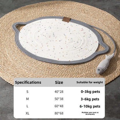 Summer Cotton Rope Basket Cat Nest Mat All Seasons Universal Cat Bed Cat Scratch Nest Cat Sleeping Dog Nest Straw Nest Spot