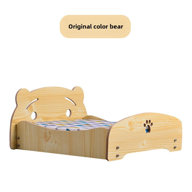 Wholesale removable and washable four-season universal princess nest pet dog dog wooden bed with cushion nest teddy than bear medium and small dog cat bed