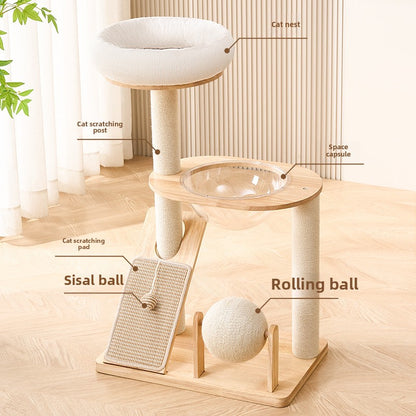 Cat climbing frame and cat nest integrated household small apartment does not occupy a large cat special cat shelf scratch-resistant cross-border foreign trade special supply