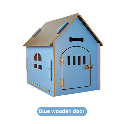 Wholesale Pet Log House Four Seasons Common Kennel Closed Dog Cage Kennel Indoor Small Dog Puppy House Outdoor Cat Nest