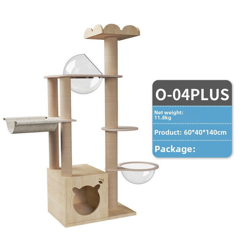 Large cat climbing frame cat frame solid wood cat tree space capsule cat nest cat rack jumping platform integrated