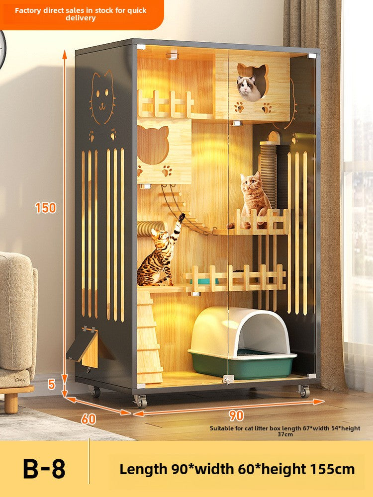 Manufacturer wholesale large cat villa household cat house indoor cat nest solid wood pet nest cat house cat house