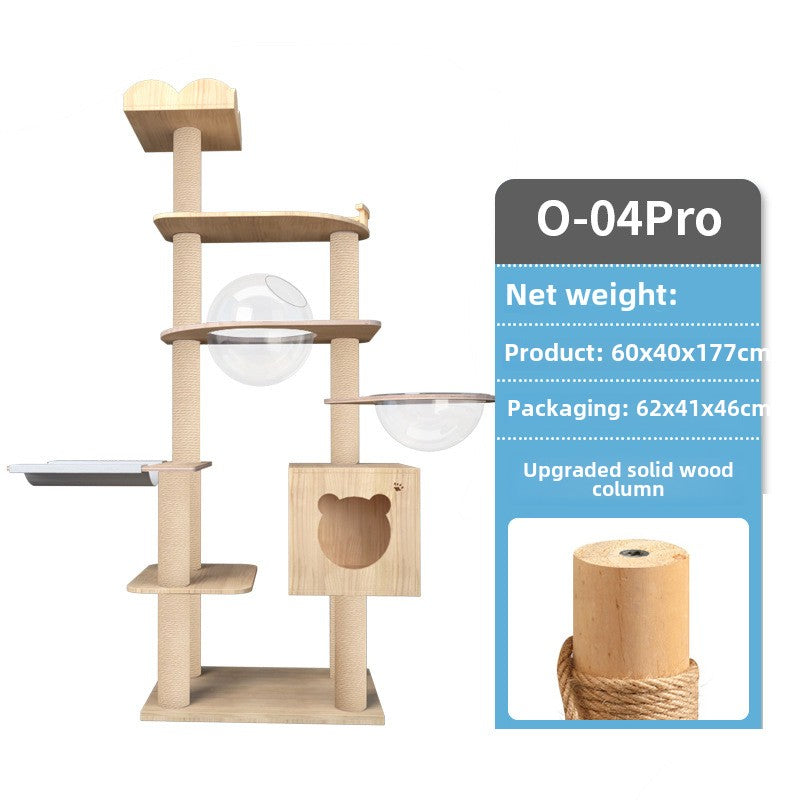 Large cat climbing frame cat frame solid wood cat tree space capsule cat nest cat rack jumping platform integrated