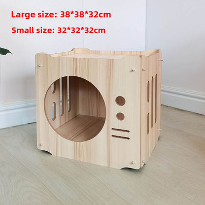 Wholesale Wooden Cat Nest Factory Direct Sales Creative Building Wooden Cat Cage You can build fun cat house pet nest at will