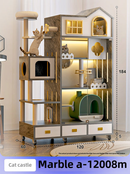 Manufacturer wholesale large cat villa household cat house indoor cat nest solid wood pet nest cat house cat house