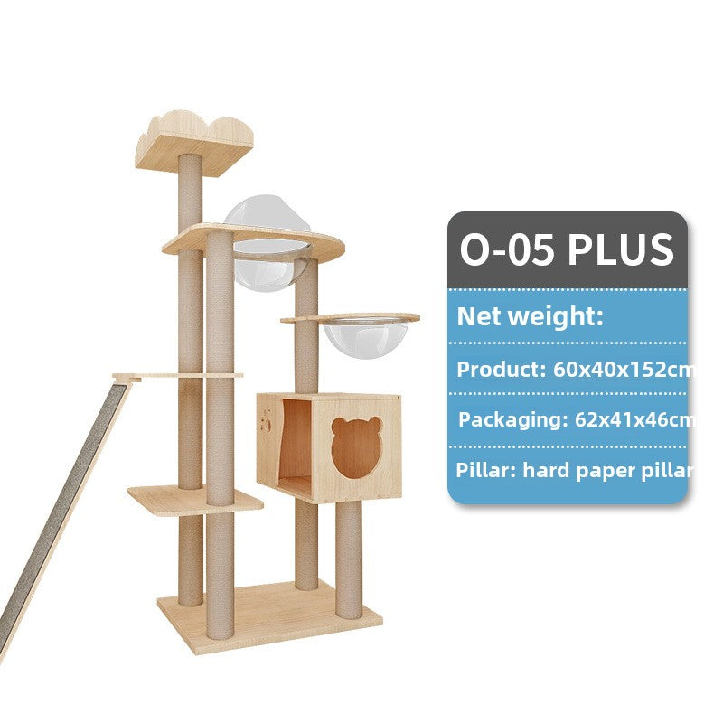 Large cat climbing frame cat frame solid wood cat tree space capsule cat nest cat rack jumping platform integrated