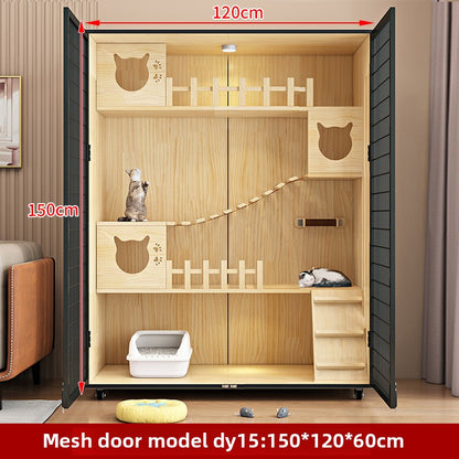 Wholesale Cat Villa Wooden Cat House  Integrated   Indoor Panoramic Cat Room