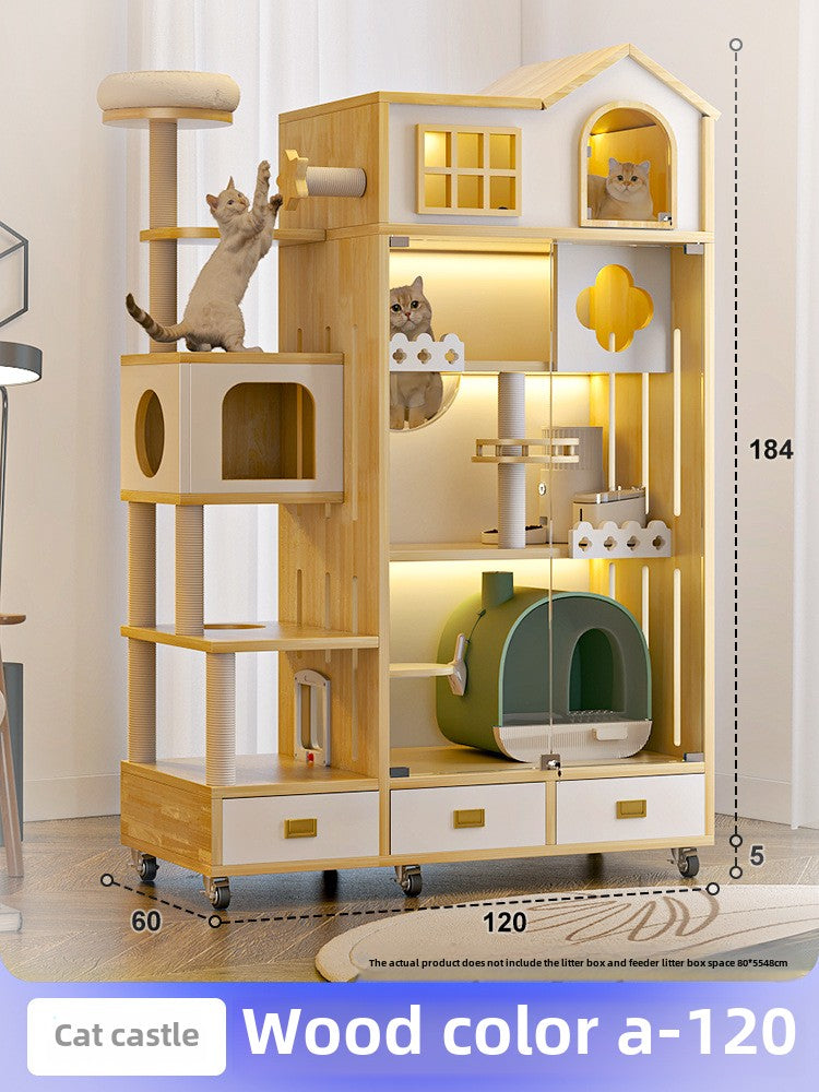 Manufacturer wholesale large cat villa household cat house indoor cat nest solid wood pet nest cat house cat house