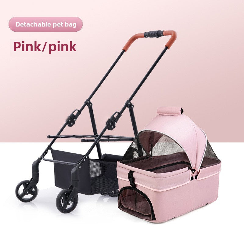 Wholesale Pet Cart Dog Cat Teddy Baby Cart Out Small Pet Cart Lightweight Foldable Outdoor Travel