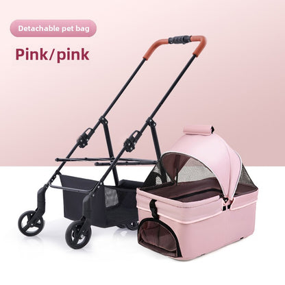 Wholesale Pet Cart Dog Cat Teddy Baby Cart Out Small Pet Cart Lightweight Foldable Outdoor Travel