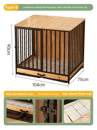 cattery Dog villa Dog cage Medium-sized dog Large dog Household indoor Stainless steel Small dog kennel with toilet