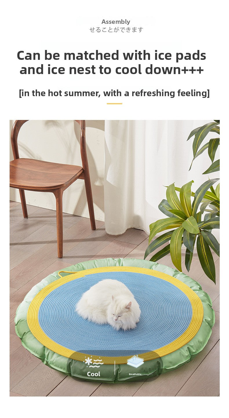Cat cushions for sleeping in summer are wear-resistant and cannot drop chips. Pet supplies. Rattan mat, cat ice mat, floor mat, cat scratching board.