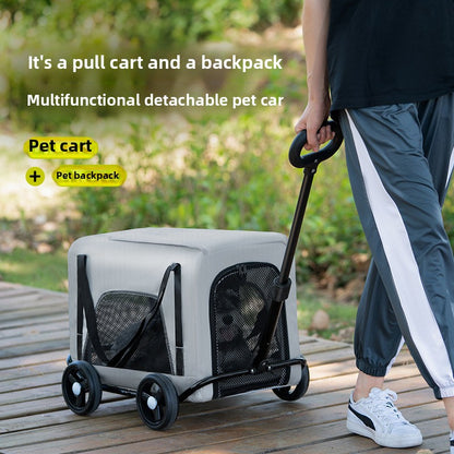 Wholesale Small Pet Cart Dog Cat Teddy Baby Cart Going Out Small Pet Cart Lightweight