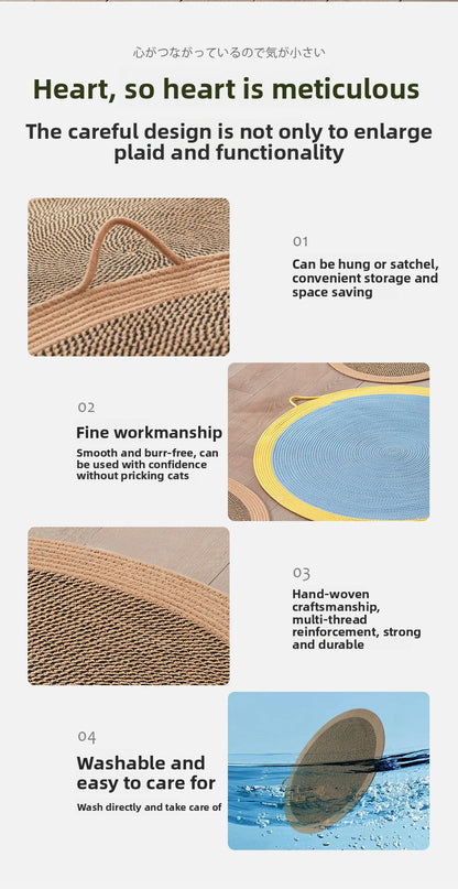 Cat cushions for sleeping in summer are wear-resistant and cannot drop chips. Pet supplies. Rattan mat, cat ice mat, floor mat, cat scratching board.