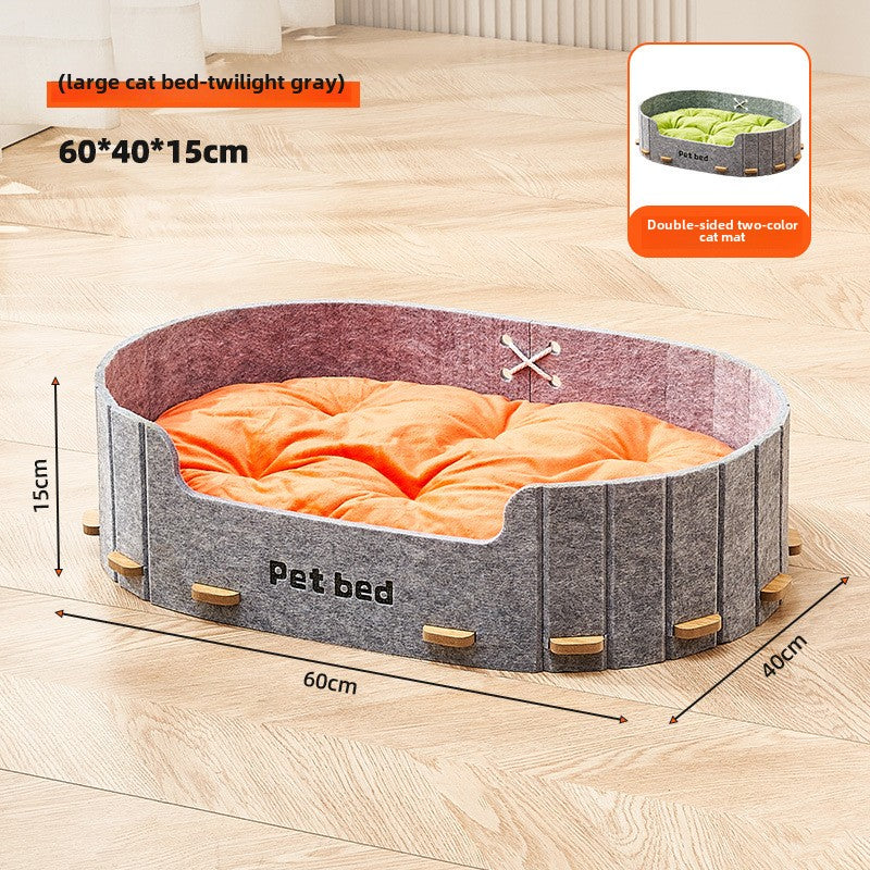 Cat litter warm in winter oversized cat bed pet small medium dog kennel cat sleeping litter multi-cat family universal in all seasons