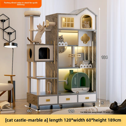 cat villa Cat Castle Big Cat Large Cat Cage Villa Three-layer Solid Wood Large Luxury Wooden Household Cat Cage Multi-layer Cat Cabinet