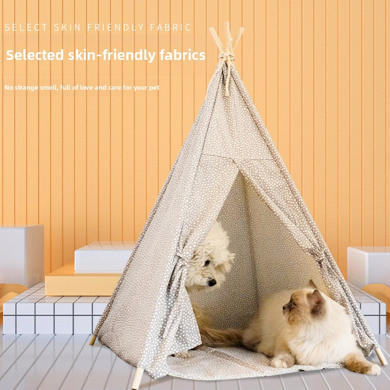 Wholesale pet tent cat litter kennel pet pad spot pet supplies removable tent cotton and linen cat and dog house