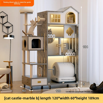 cat villa Cat Castle Big Cat Large Cat Cage Villa Three-layer Solid Wood Large Luxury Wooden Household Cat Cage Multi-layer Cat Cabinet