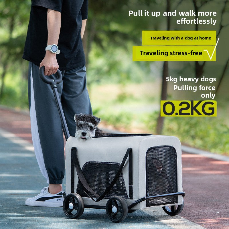 Wholesale Small Pet Cart Dog Cat Teddy Baby Cart Going Out Small Pet Cart Lightweight