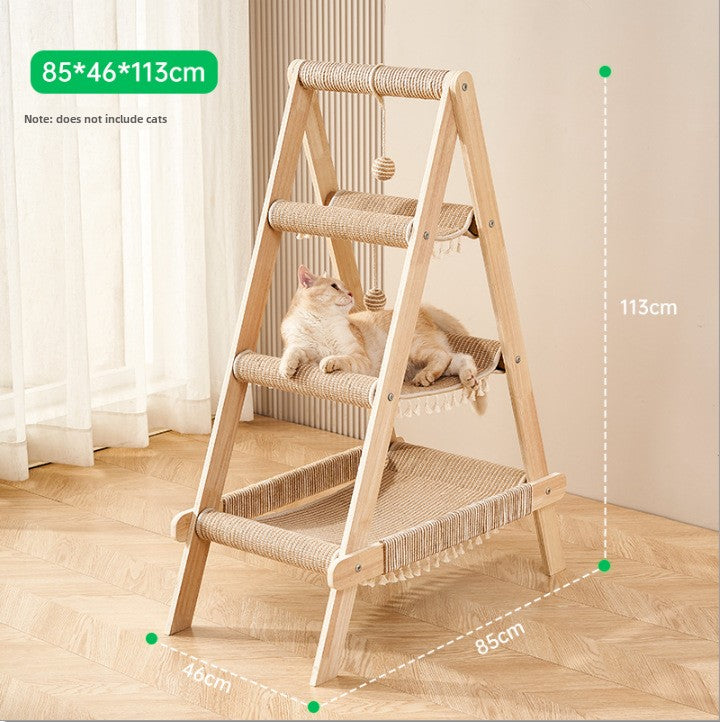 Cat climbing frame cat litter integrated household big cat special cat frame cat hammock multi-cat available cat scratching board universal in all seasons