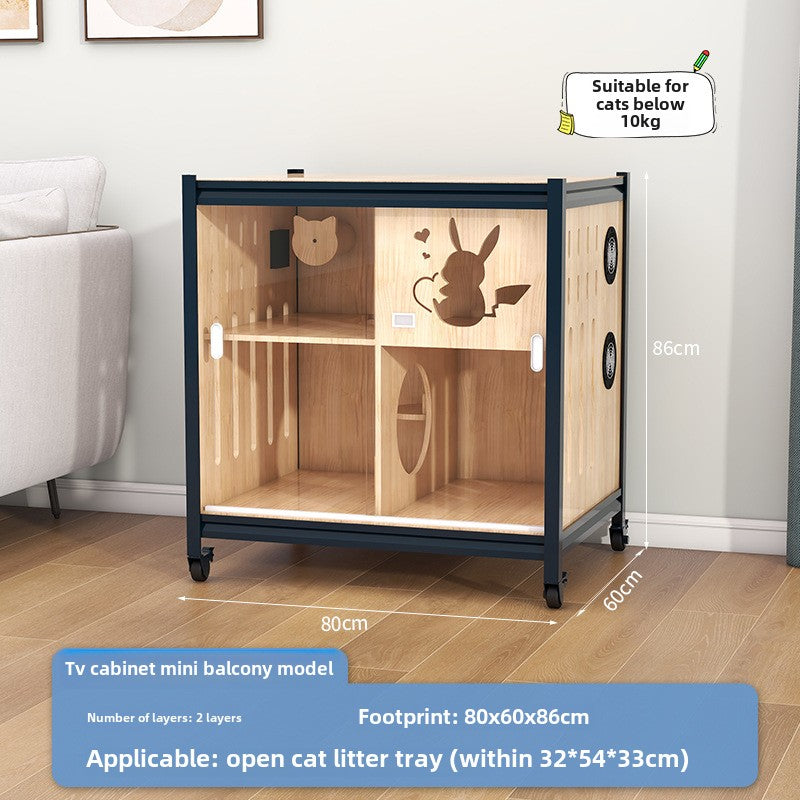 Luxury double-layer cat villa wholesale cat delivery room large space cat cage cat house solid wood cat cabinet cat cage