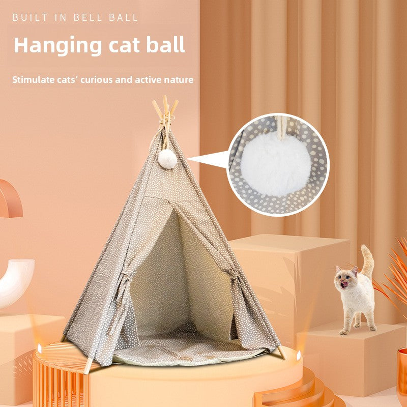 Wholesale pet tent cat litter kennel pet pad spot pet supplies removable tent cotton and linen cat and dog house