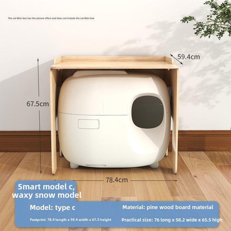 Solid wood cat climbing frame  cabinet indoor odor isolation semi-closed cat toilet significant other space capsule cat nest