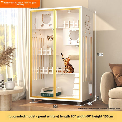 Cat cage Solid wood household indoor cat nest Cat house Large free space Cat house Cat house Cat cabinet Cat villa