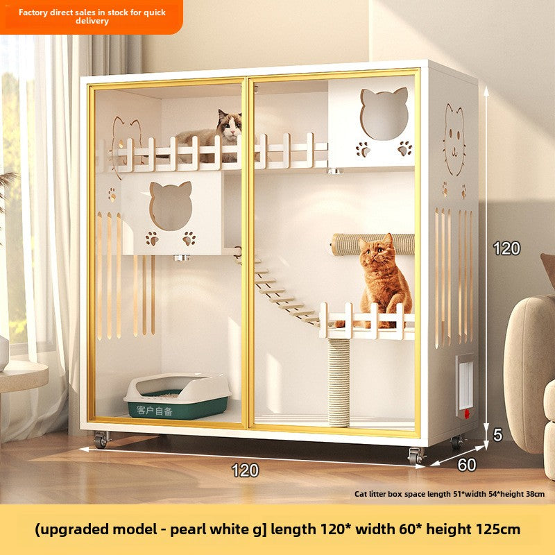 Cat cage Solid wood household indoor cat nest Cat house Large free space Cat house Cat house Cat cabinet Cat villa