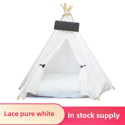 Wholesale Pure White Multicolor Cat Nest Kennel Pet Tent Nest Medium and Small Dog Foldable Game House