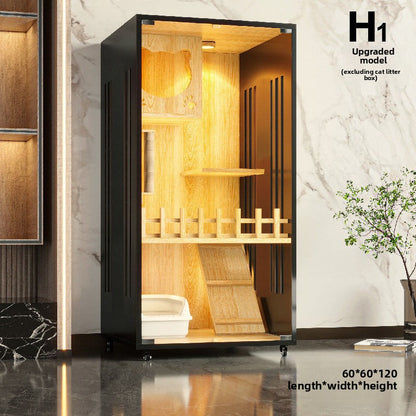 Wooden cat villa on the second and third floors of the super large cat cage cat house cat house home indoor cat house cat kennel pet cabinet