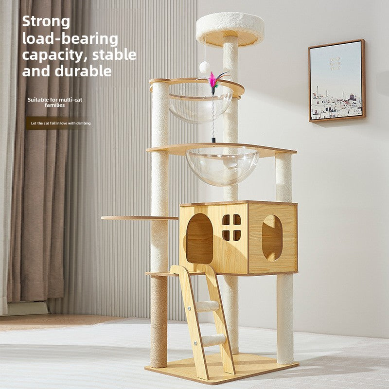 Cat climbing frame cat nest cat tree integrated household solid wood cat shelf space capsule cat nest cat observation platform cat jumping platform