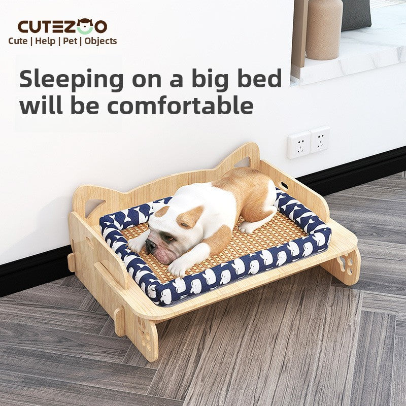 cattery Cat litter Pet bed Off the ground Solid wood cat litter Cat bed Universal in all seasons Small and medium sized dog bed Dog litter