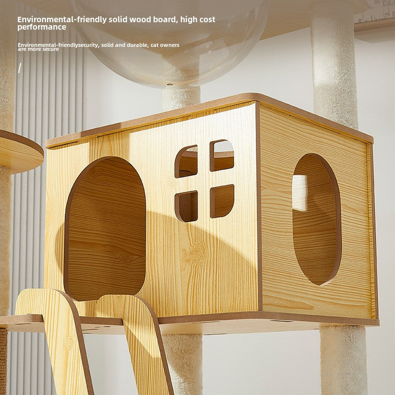 Cat climbing frame cat nest cat tree integrated household solid wood cat shelf space capsule cat nest cat observation platform cat jumping platform