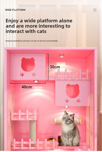 Cat Villa Solid Wood Wooden Household Solid Wood Cat House  Multi-colored Cat House Cat House Cat Cage Spot