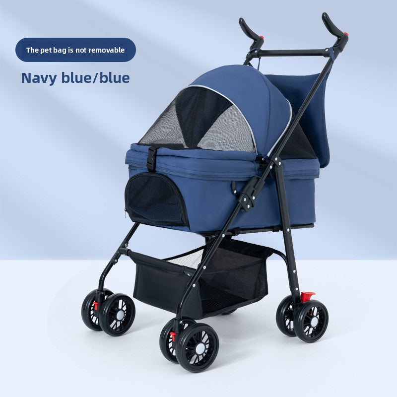 Wholesale Pet Cart Dog Cat Teddy Baby Cart Out Small Pet Cart Lightweight Foldable Outdoor Travel