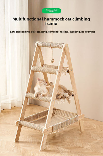 Cat climbing frame cat litter integrated four-season universal cat frame household big cat special cat hammock multi-cat available cat scratching board